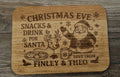 Personalised Christmas Eve Cutting Board – Laser Engraved Hevea Wood personlised