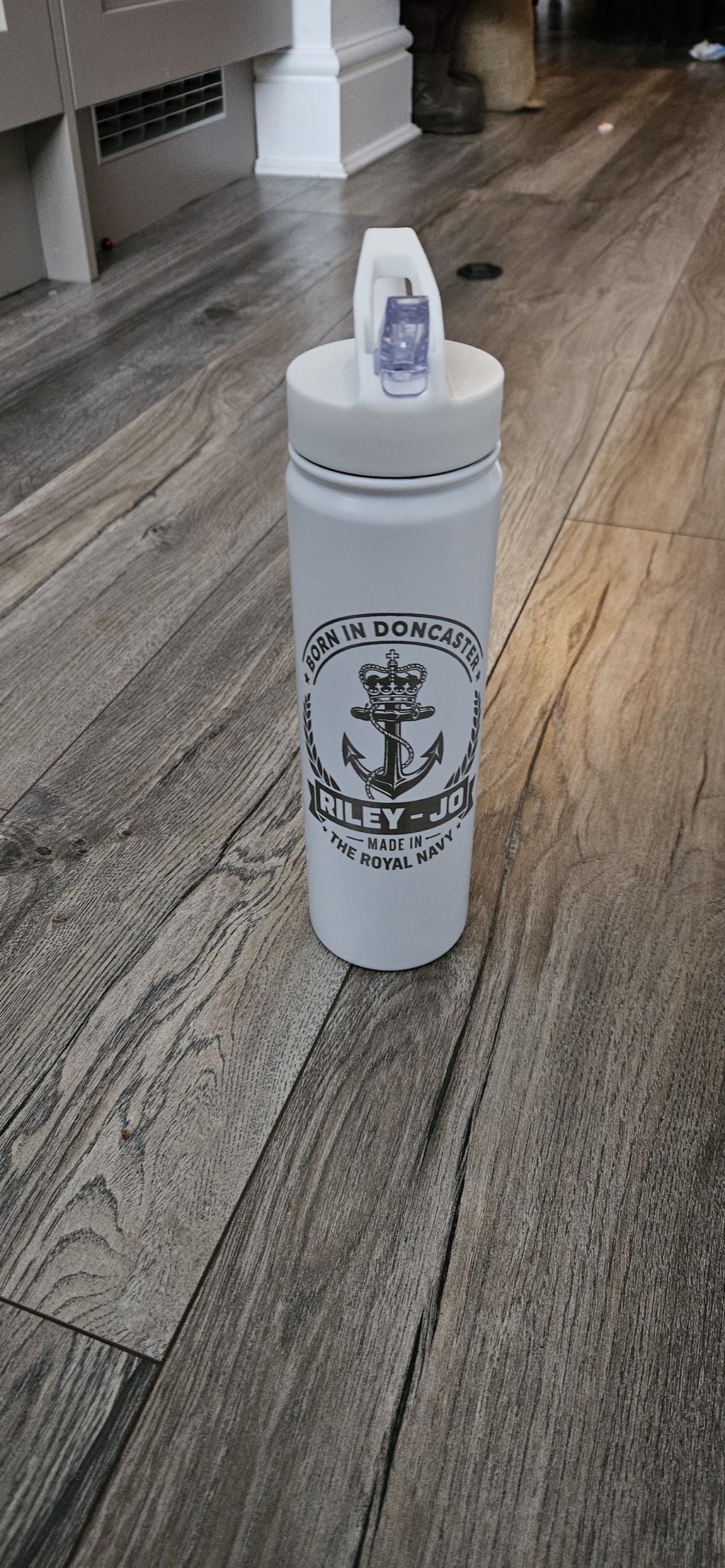 Personalised Military Water Bottle – Royal Navy, RAF or Army – Laser Engraved Metal Bottle – Custom Name & Unit Gift