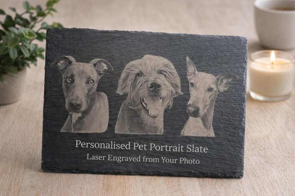 Personalised Laser Engraved Black Slate Plaque – 30cm x 20cm