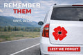 Poppy Heroes Soldier/Military/Charity Car/Van Sticker Vinyl Decal Lest We Forget