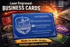 Buisness Cards - Personalised Engraved Metallic Aluminium Business Cards –10 Colours, Custom Logo