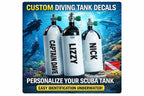 Scuba Diving Cylinder Decals Scuba Tank Sticker Stand Out at Depth Personalised