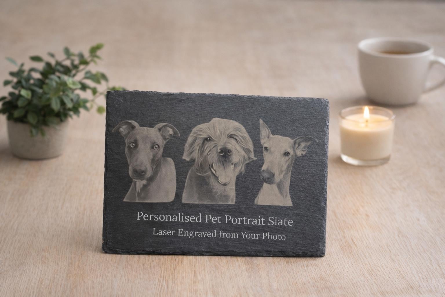 Personalised Laser Engraved Black Slate Plaque – 30cm x 20cm
