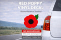 Poppy Heroes Vinyl Decal Sticker | Military Remembrance Car Window Wall Sticker | No Background | Red Poppy