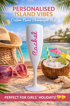 Personalised Champagne Flute | Custom Name Polycarbonate Glass for Weddings & Celebrations