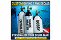 Scuba Diving Cylinder Decals Scuba Tank Sticker Stand Out at Depth Personalised